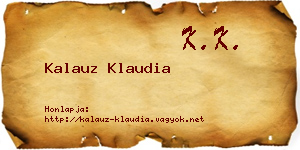Kalauz Klaudia névjegykártya