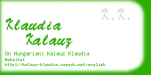 klaudia kalauz business card